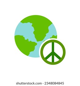 icon of the planet, peace, on a white background, vector illustration