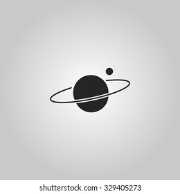 Icon of the planet with the satellite.