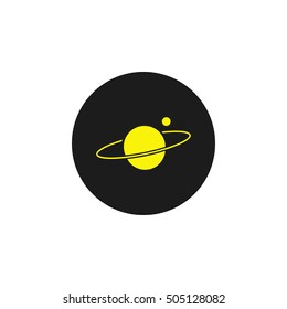 Icon of the planet with the satellite.