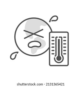 An icon of a planet suffering from a warming climate.