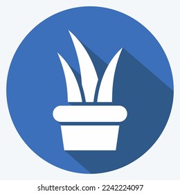 Icon Plant 2. related to Flora symbol. long shadow style. simple illustration. plant. Oak. leaf. rose