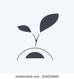 Icon Plant 3. related to Flora symbol. glyph style. simple illustration. plant. Oak. leaf. rose