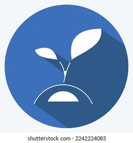 Icon Plant 3. related to Flora symbol. long shadow style. simple illustration. plant. Oak. leaf. rose