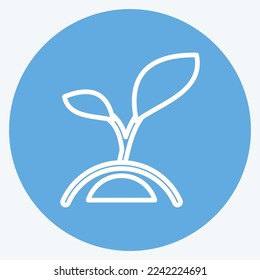 Icon Plant 3. related to Flora symbol. blue eyes style. simple illustration. plant. Oak. leaf. rose