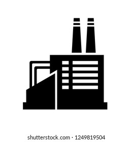 icon plant construction flat symbol, illustration business sign industry factory building vector