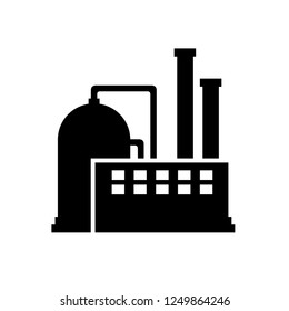 icon plant construction flat symbol, illustration business sign industry factory building vector