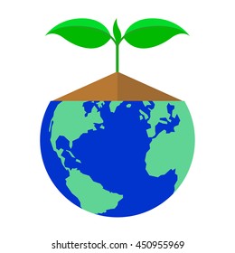 icon plant and earth, vector
