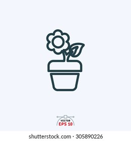 icon of plant with a flower in pot.