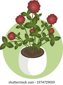 Icon of a plant in a pot with small red flowers
