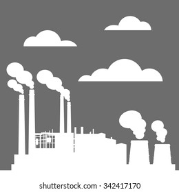 icon plant power vector building engineering business electricity factory construction
