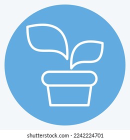Icon Plant. related to Flora symbol. blue eyes style. simple illustration. plant. Oak. leaf. rose