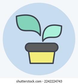 Icon Plant. related to Flora symbol. color mate style. simple illustration. plant. Oak. leaf. rose