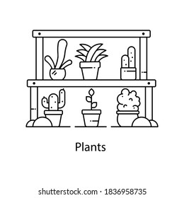 An icon of plants in editable line style 