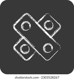 Icon Plaster. suitable for education symbol. chalk Style. simple design editable. design template vector