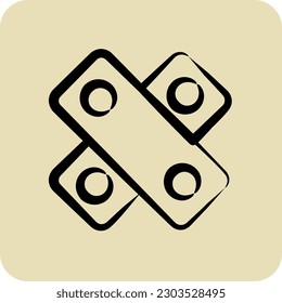 Icon Plaster. suitable for education symbol. hand drawn style. simple design editable. design template