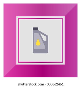 Icon of plastic bottle of engine oil with oil drop picture on label