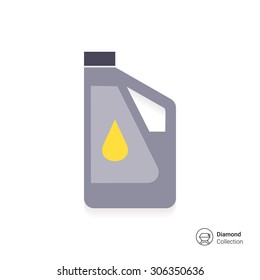 Icon of plastic bottle of engine oil with oil drop picture on label