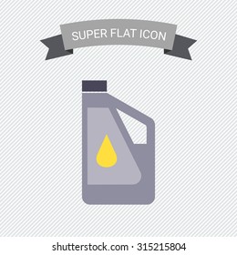 Icon of plastic bottle of engine oil with oil drop picture on label