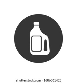 Icon of plastic bottle of liquid laundry detergent. Vector