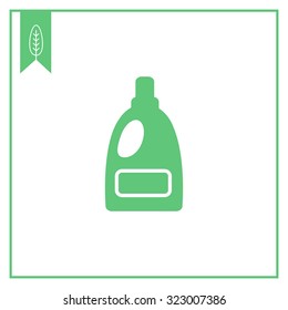 Icon of plastic bottle of liquid laundry detergent