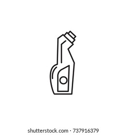 Icon of plastic bottle of liquid laundry detergent on white background
