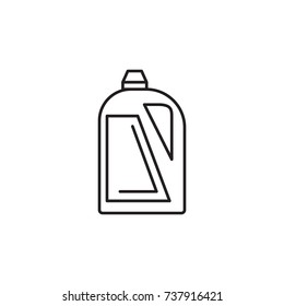 Icon of plastic bottle of liquid laundry detergent on white background