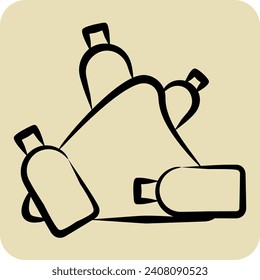 Icon Plastic Mountain. related to Plastic Pollution symbol. hand drawn style. simple design editable. simple illustration