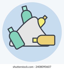 Icon Plastic Mountain. related to Plastic Pollution symbol. color mate style. simple design editable. simple illustration