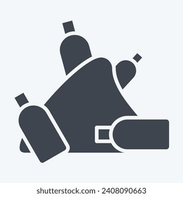 Montaña Plástica Icono. relacionado con el símbolo Plastic Pollution. estilo glifo. diseño simple editable. ilustración simple