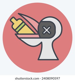 Icon Plastic pollution Effects. related to Plastic Pollution symbol. color mate style. simple design editable. simple illustration