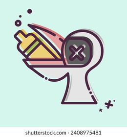 Icon Plastic pollution Effects. related to Plastic Pollution symbol. MBE style. simple design editable. simple illustration