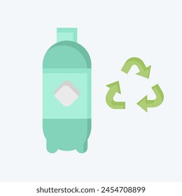 Icon Plastic Recycling. related to Recycling symbol. flat style. simple design illustration