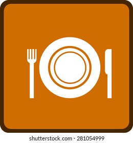 icon of the plate fork and knife