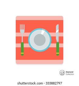 Icon of plate with fork and knife
