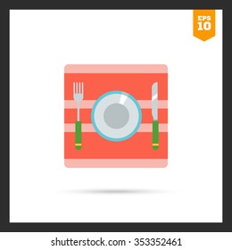 Icon of plate with fork and knife