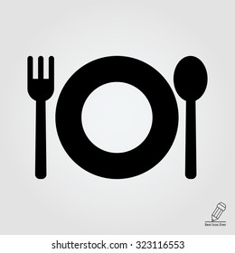 Icon of plate with fork and spoon