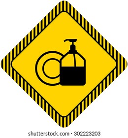 Icon of plate and pump detergent bottle 