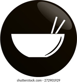 icon of the plate for sushi with chopsticks