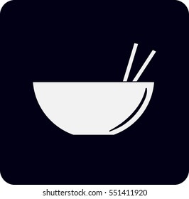 icon of the plate for sushi with chopsticks