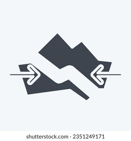 Icon Plate Tectonics. related to Climate Change symbol. glyph style. simple design editable. simple illustration
