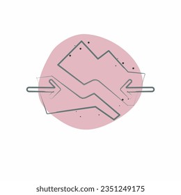 Icon Plate Tectonics. related to Climate Change symbol. Color Spot Style. simple design editable. simple illustration
