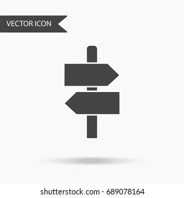 Icon with plates indicating direction on a white background. The flat icon for your web design, logo, UI. Vector illustration.