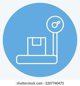 Icon Platform Scale. suitable for education symbol. blue eyes style. simple design editable. design template vector. simple illustration