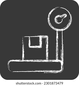 Icon Platform Scale. suitable for education symbol. chalk Style. simple design editable. design template vector