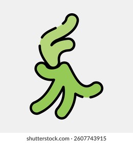 Icon platycerium. Plant leaves elements. Icon in filled line style.
