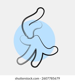 Icon platycerium. Plant leaves elements. Icon in color spot style.