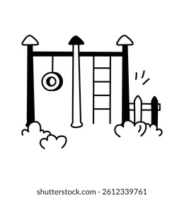 Icon of a play area with swings and climbing structures