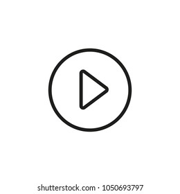 Icon of play button. Launching, record, forward. Interface concept. Can be used for topics like multimedia, audio, video
