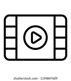 Icon of play button on screen depicting movie