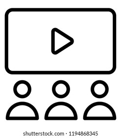 Icon of play button on screen depicting movie